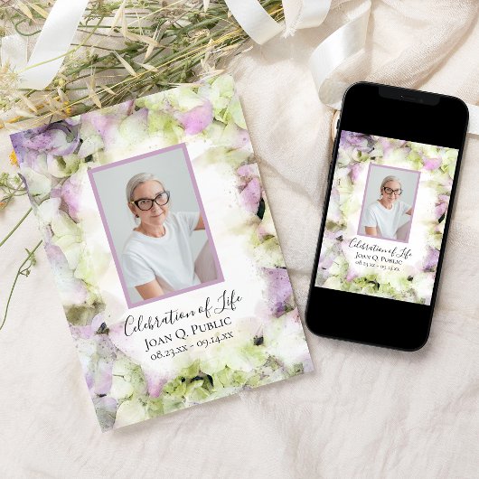 Bijna Roze Hydrangea Viering van het Leven Kaart