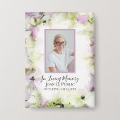 Bijna roze Hydrangea Waterverf begrafenismonument Button (Voorkant)