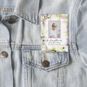 Bijna roze Hydrangea Waterverf begrafenismonument Button (Insitu)