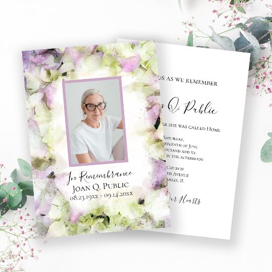 Bijna Roze Hydrangea Waterverf Dood Jubileum Kaart