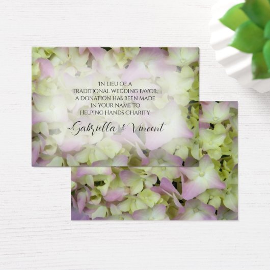 Bijna roze Hydrangea Wedding Charity Favor Kaart (Bureau)