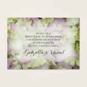 Bijna roze Hydrangea Wedding Charity Favor Kaart (Voorkant)
