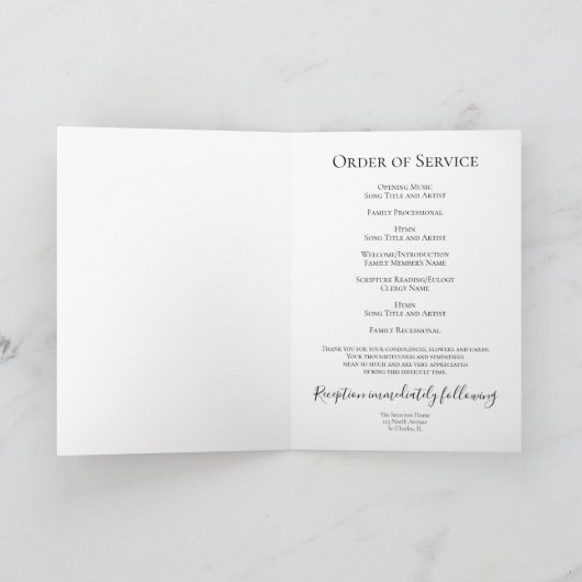 Bijna roze Hydrangeas begrafenisdienst gevouwen Programma (Binnen)