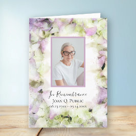 Bijna roze Hydrangeas begrafenisdienst gevouwen Programma