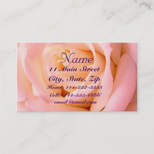 Bijna-roze profielkaart visitekaartje (Voorkant)