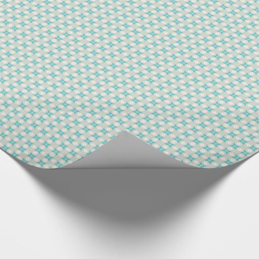 Bijna Shippo Blauwgroen en Crème Wrapping Paper Cadeaupapier (Hoek)