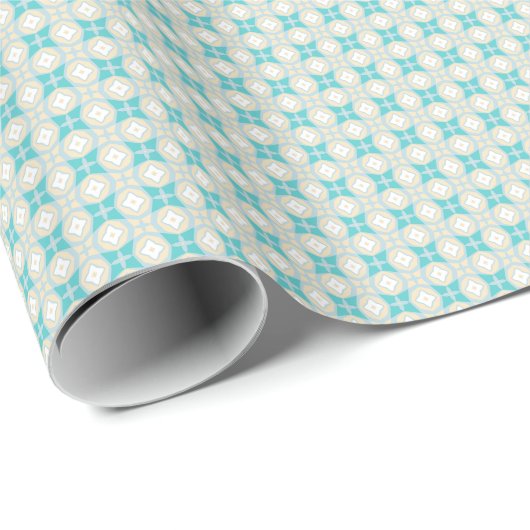Bijna Shippo Blauwgroen en Crème Wrapping Paper Cadeaupapier (Rol Hoek)