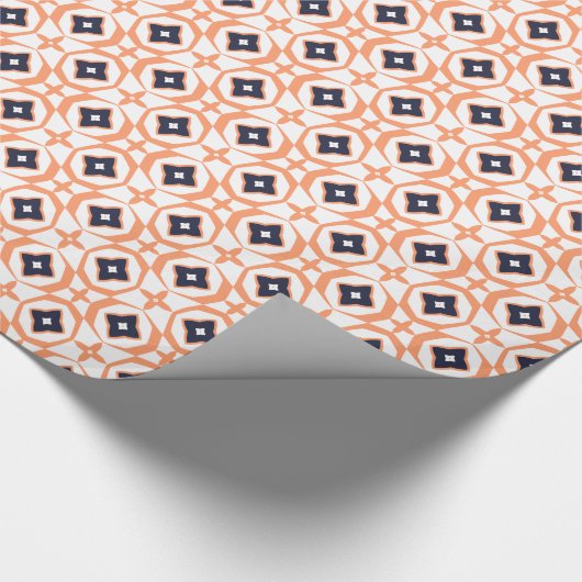 Bijna Shippo Sinaasappel en Navy Wrapping Paper Cadeaupapier (Hoek)