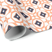 Bijna Shippo Sinaasappel en Navy Wrapping Paper Cadeaupapier (Rol Hoek)
