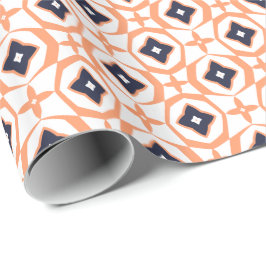 Bijna Shippo Sinaasappel en Navy Wrapping Paper Cadeaupapier