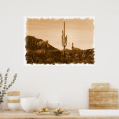 bijna verdwenen ( woestijn in sepia ) druk poster (Keuken)