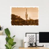 bijna verdwenen ( woestijn in sepia ) druk poster (Thuiskantoor)