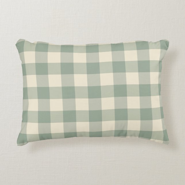 Bijna wakker Gingham - Geruite rivierstof. Accent Kussen (Voorkant)