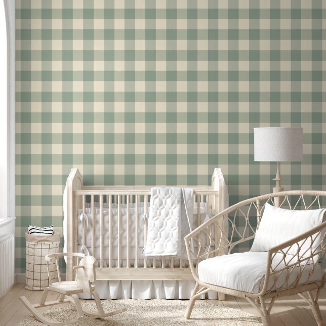 Bijna wakker Gingham - langs de rivier geruit. Behang (Kinderen)