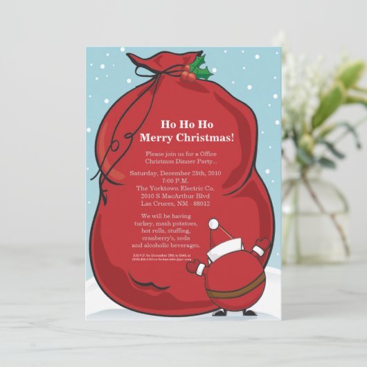 Bijnodiging voor kerstfeestdagen in de Rode Kerstm Kaart (Staand voorkant)