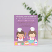 Bijnodigingen van de Birthday Party voor het koken Kaart (Staand voorkant)
