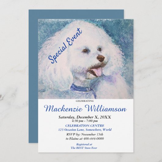 BIJON FRISE PUPPY WISHES HAPPY BIRTHDAY KAART (Voorkant / Achterkant)