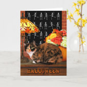 "Bijou at Halloween"-groet Kaart (Gele Bloem)