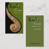 "Bijoux" — Elegant Black Stropdas Events Coordinat Visitekaartje (Voorkant / Achterkant)