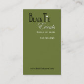 "Bijoux" — Elegant Black Stropdas Events Coordinat Visitekaartje (Achterkant)