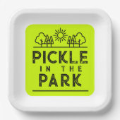 Bijpassend Club Toernooi Evenement Pickleball Fun Papieren Bordje (Voorkant)