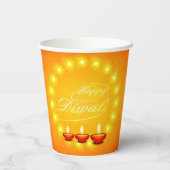 bijpassend gelukkig diwali geel papier papieren bekers (Achterkant)