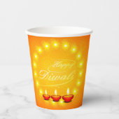 bijpassend gelukkig diwali geel papier papieren bekers (Voorkant)