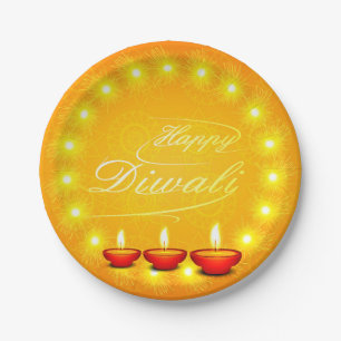 Bijpassend Happy Diwali Yellow 7" Bord