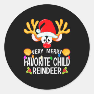 Bijpassend Kerstmis Zeer Vrolijke Favoriete Kind R Ronde Sticker