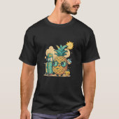 Bijpassende Ananas Paar T-shirts – Tropische vibes (Voorkant)