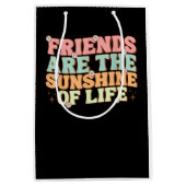 Bijpassende Besties Bloemen Vrienden Zijn De Zonne Medium Cadeauzakje (Voorkant)