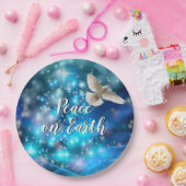 Bijpassende blauwe duif vrede kerst 9" papieren bordje (Feest)