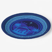 Bijpassende Blauwe Geboorte Kerstmis 9" Papieren Bordje (Gekanteld)