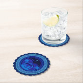 Bijpassende Blauwe Geboorte Kerstmis Geschulpte Ro Kartonnen Onderzetters (Insitu)