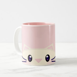 Bijpassende Cartoon Kat Cozy Koffiemok voor Koppel Tweekleurige Koffiemok