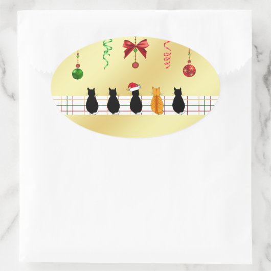 Bijpassende chique Sticker met kerstkatten (Tas)