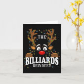 Bijpassende familie de biljart rendier kerst kaart (Gele Bloem)