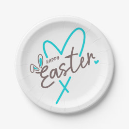 Bijpassende familie Gelukkig Pasen Papieren Bordje