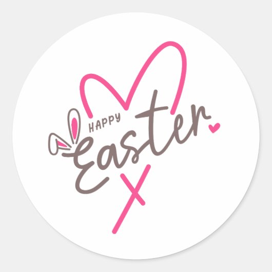 Bijpassende familie Gelukkig Pasen Ronde Sticker (Voorkant)