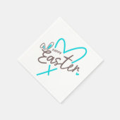 Bijpassende familie Gelukkig Pasen Servet (Hoek)