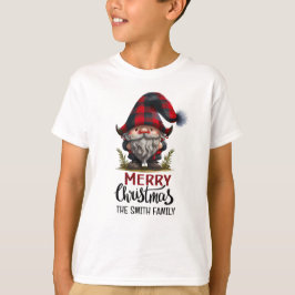Bijpassende familie Gnome Merry Christmas | Plaid  T-shirt