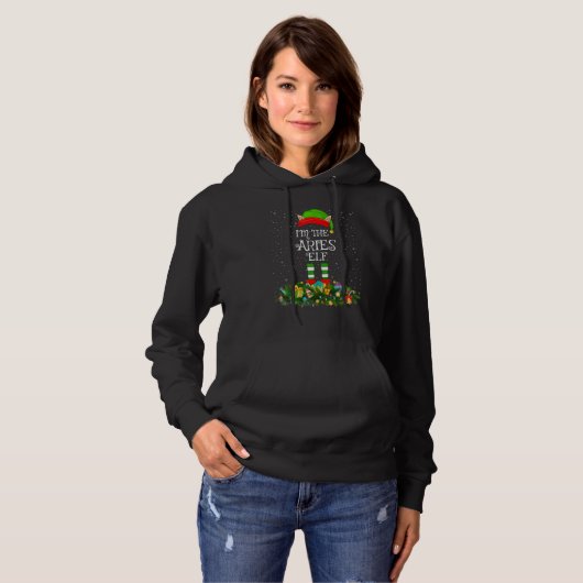 Bijpassende familie groep Ik ben de Ram Elf Kerstm Hoodie (Voorkant volledig)