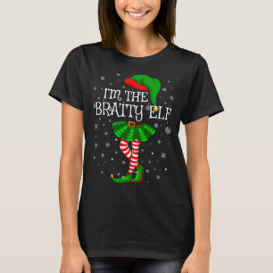 Bijpassende familie Ik ben de Bratty Elf Kerstmis T-shirt