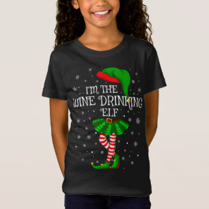 Bijpassende familie Ik ben de wijn Drink elf kerst T-shirt