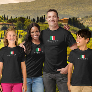 Bijpassende familie Italië reis Italiaanse vlag Cu T-shirt