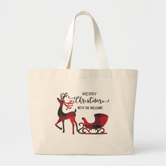 Bijpassende familie kerst | Gepersonaliseerde mode Grote Tote Bag (Voorkant)