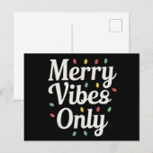 Bijpassende Familie Kerst Merry Vibes Only Lights Feestdagenkaart (Voorkant / Achterkant)
