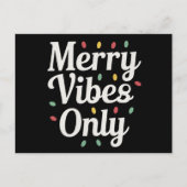 Bijpassende Familie Kerst Merry Vibes Only Lights Feestdagenkaart (Voorkant)