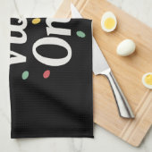 Bijpassende Familie Kerst Merry Vibes Only Lights Theedoek (Quarter Fold)