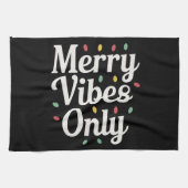 Bijpassende Familie Kerst Merry Vibes Only Lights Theedoek (Horizontaal)